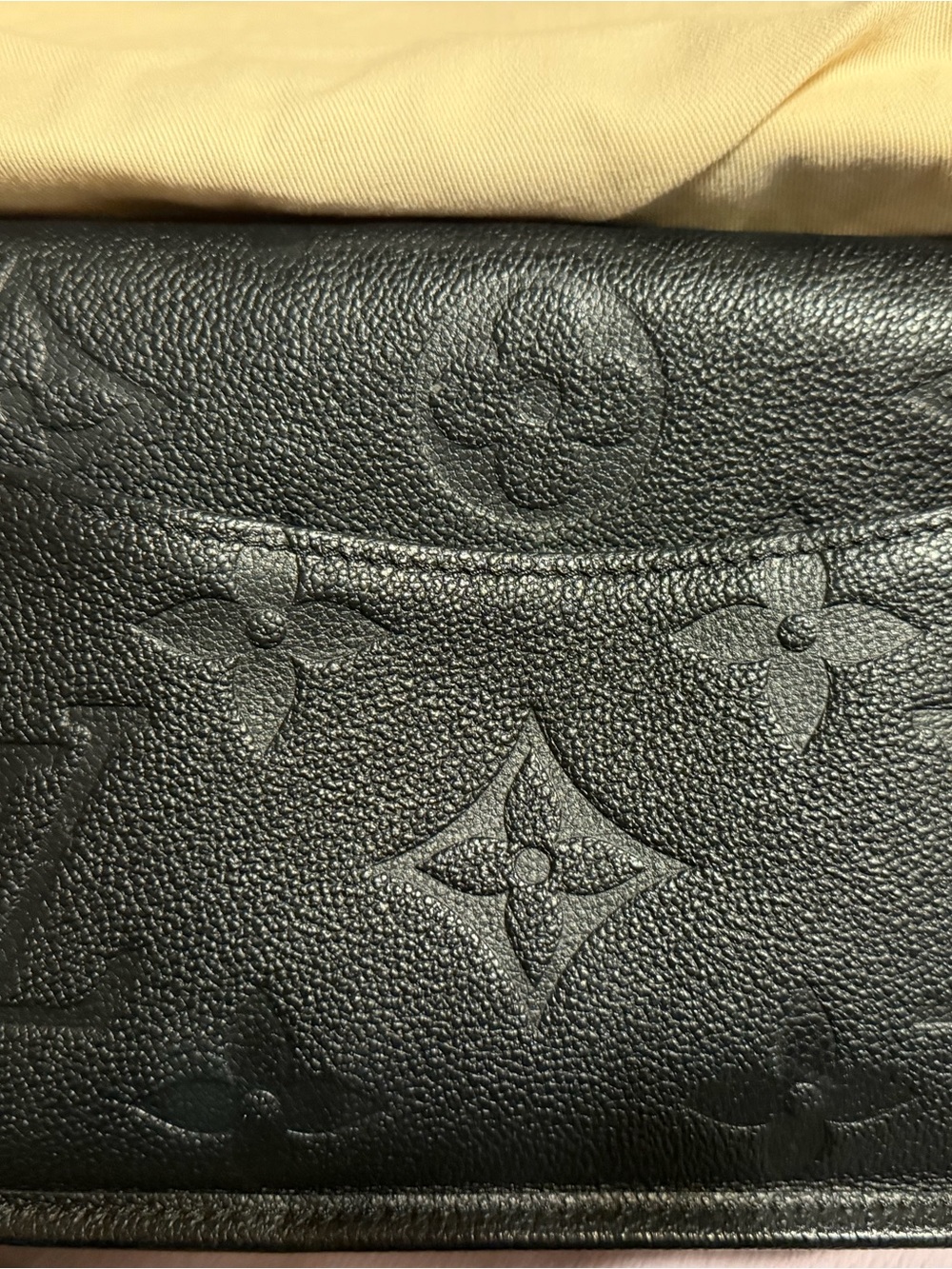 Louis Vuitton Black Embossed Monogram Crossbody with Gold Buckle Accent - Picture 5 of 9